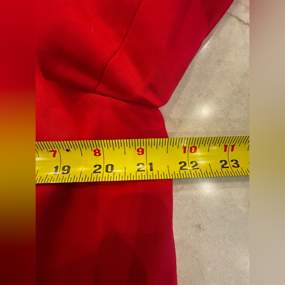 Talbots Vibrant Red Button-Up Trench Coat - Picture 9 of 10